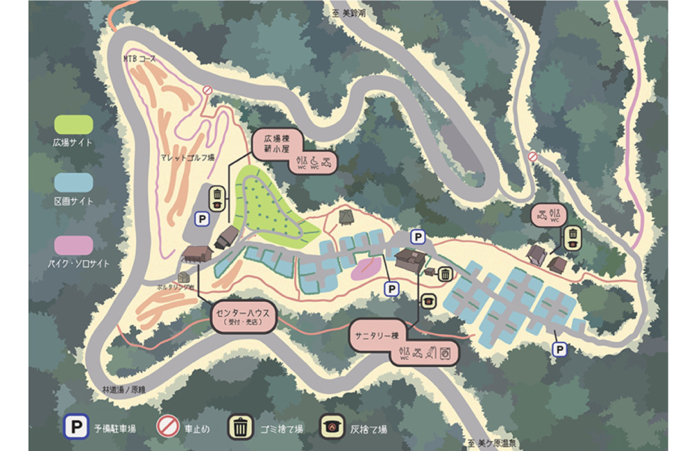 美鈴湖もりの国オートキャンプ場-場内マップ-2