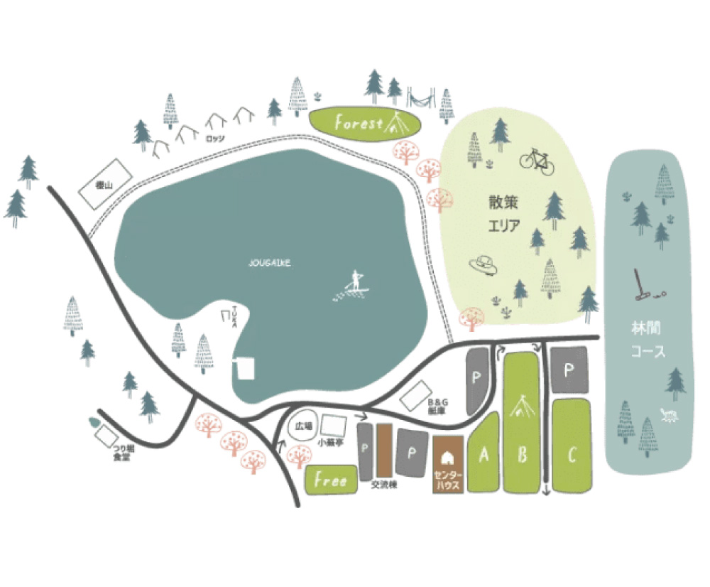 千人塚公園キャンプ場-サイトマップ